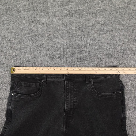 The Perfect Jean‎ NYC Mens 36x32 Black Slim Fit Straight Denim Jeans Stretch - Picture 9 of 12